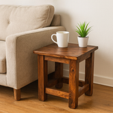 ONIJA  Mini Solid Wood Stool for Home Living Room Solid Wood Seating Stools for Kitchen - Natural Finish